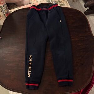 Navy Kids Joggers with Red Accents by